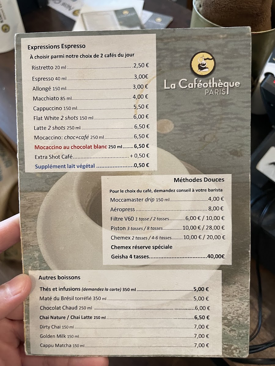 Menu The Cafeotheque Of Paris-3
