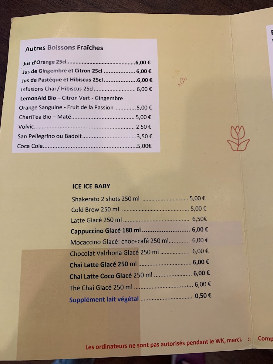 Menu The Cafeotheque Of Paris-7